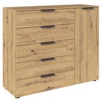 Kommode 120 cm Flipp Eiche/Graphitfarben - Graphitfarben/Eiche Artisan, MODERN, Holzwerkstoff (120/100/42cm) - Rauch Möbel