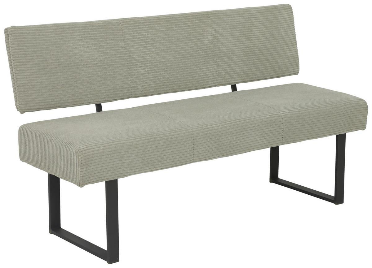 Sitzbank Olivia Giga-S - Beige/Schwarz, MODERN, Textil/Metall (160/91/61cm)