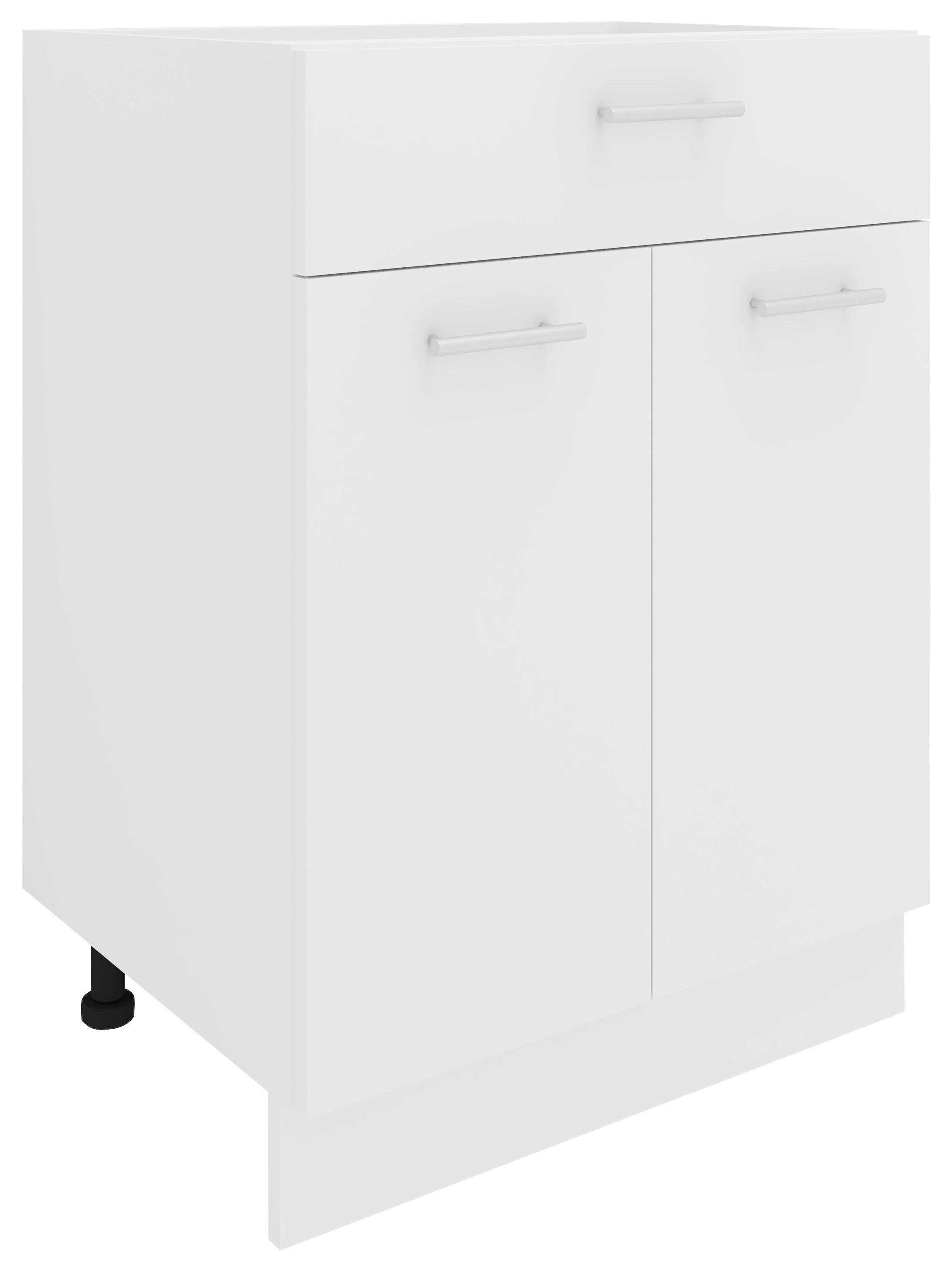 Küchenunterschrank Esilo 60 cm Weiß - Weiß, KONVENTIONELL, Holzwerkstoff (60/82/46cm) - MID.YOU