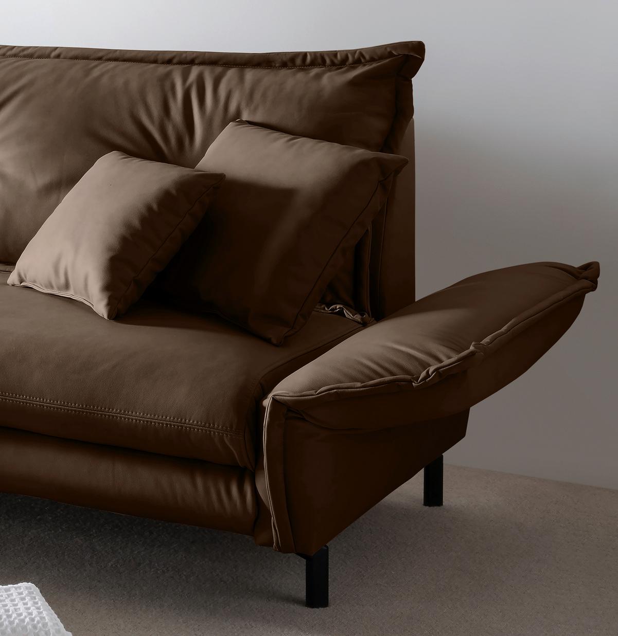 Ecksofa Lava Braun S: 180x255cm - Schwarz/Braun, MODERN, Textil (180/255cm) - Livetastic