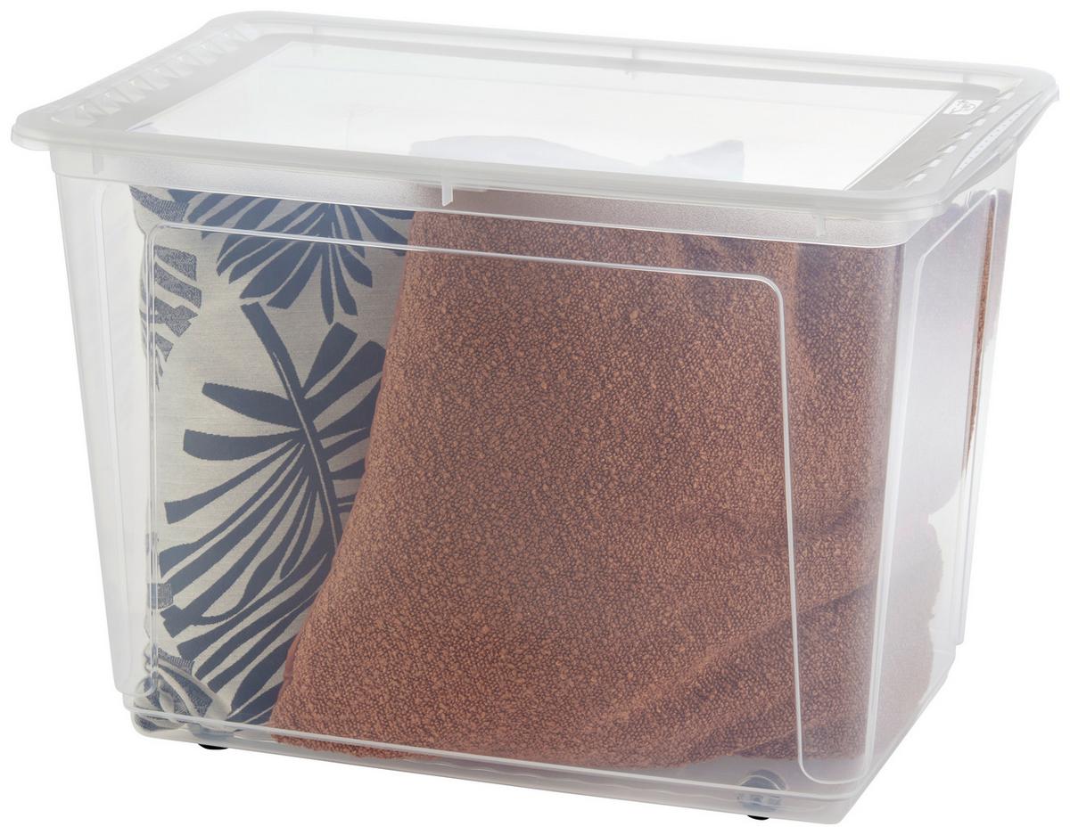 Aufbewahrungsbox Bert + Deckel Kunststoff 59x42x39 cm - Transparent, Basics, Kunststoff (59/42/39cm) - Homezone