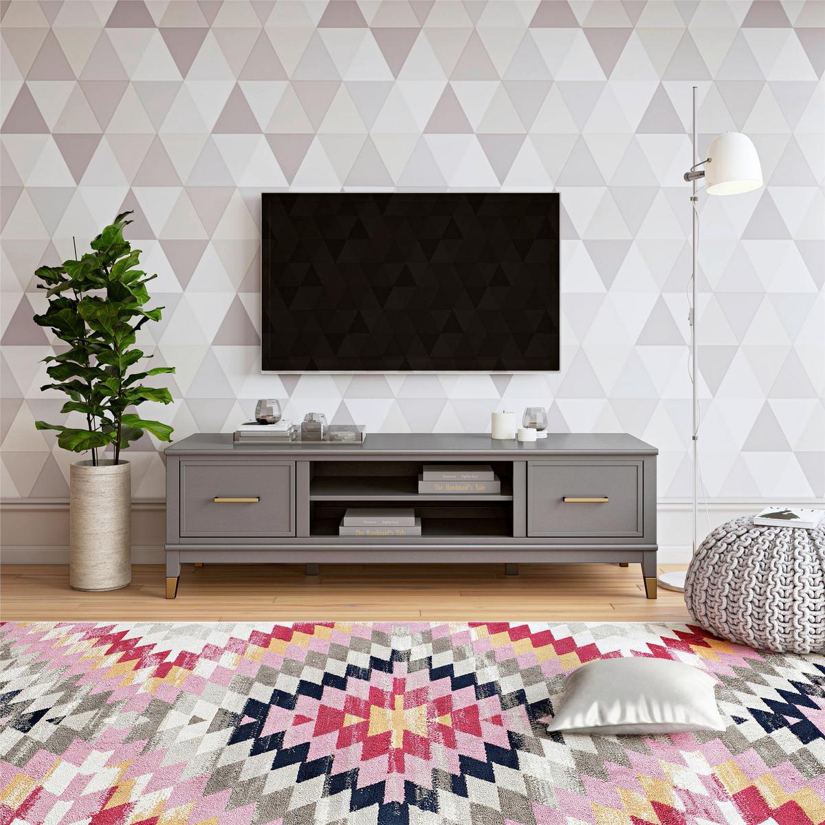 Lowboard Westerleigh Graphitfarben B: 152cm - Graphitfarben/Grau, Design, Holzwerkstoff/Metall (152/47/50cm) - MID.YOU