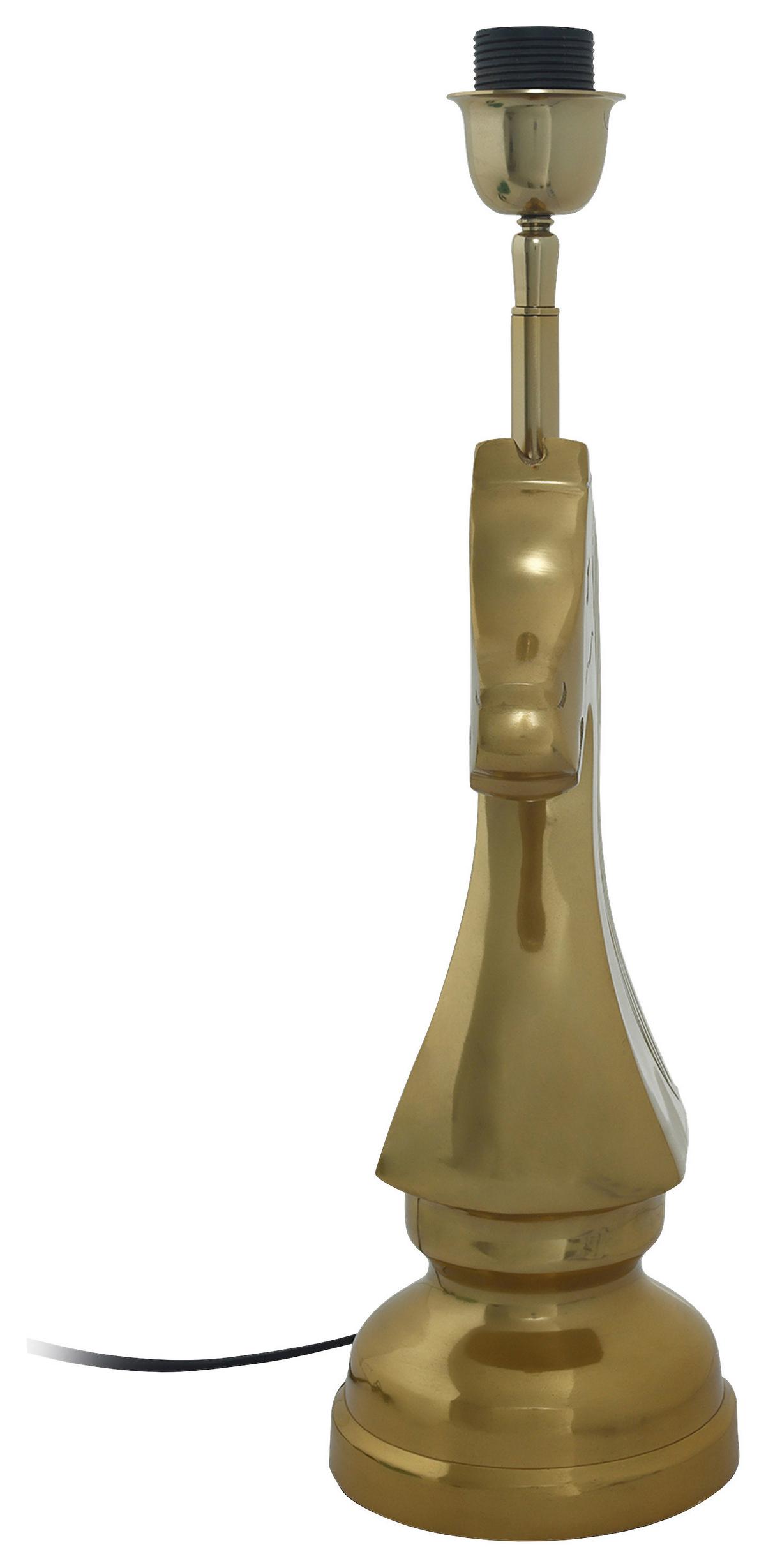 Tischleuchte Shah 100 Weiß/goldfarben B. 14 Cm - Goldfarben/Weiß, Basics, Textil/Metall (40/14/62cm) - Kayoom