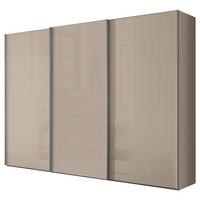Schwebetürenschrank Lumos Sandglas, B:249cm - Sandfarben, Trend, Glas/Holzwerkstoff (249/222/68cm) - Luca Bessoni
