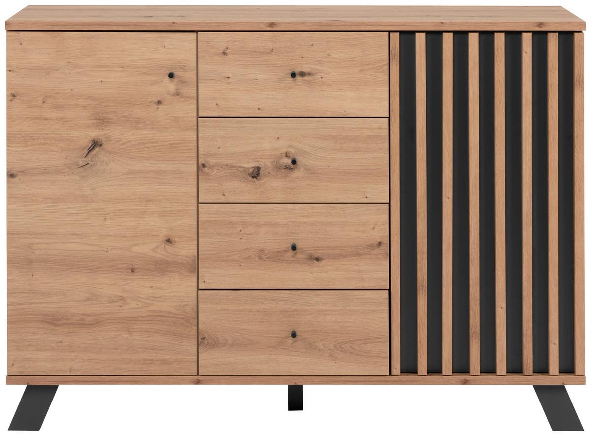 Kommode Mit Einlegeböden 118 Cm Medan Anthrazit/eiche Dekor - Anthrazit/Eiche Artisan, LIFESTYLE, Holzwerkstoff (118/85/40cm) - MID.YOU
