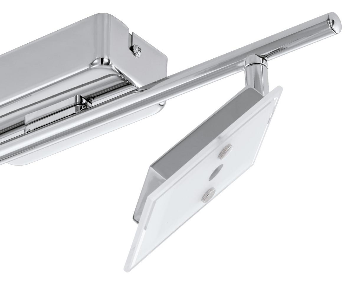Led-strahler Ervas 2-flammig L: 39 Cm - Chromfarben/Weiß, MODERN, Glas/Metall (6,5/39cm)
