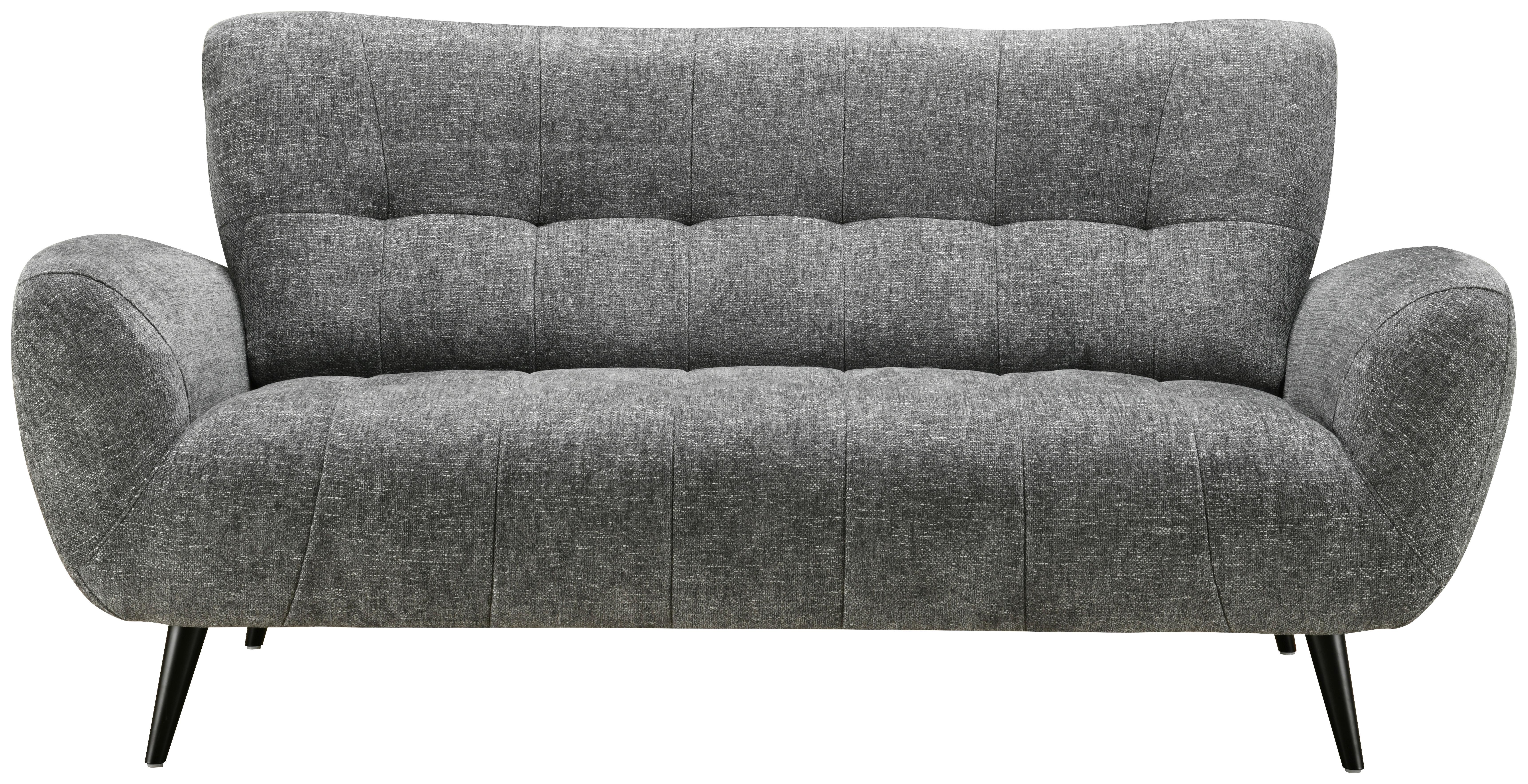 Třímístná pohovka PRAG, tmavě šedá - černá/tmavě šedá, Basics, kov/dřevo (185/89cm) - P & B
