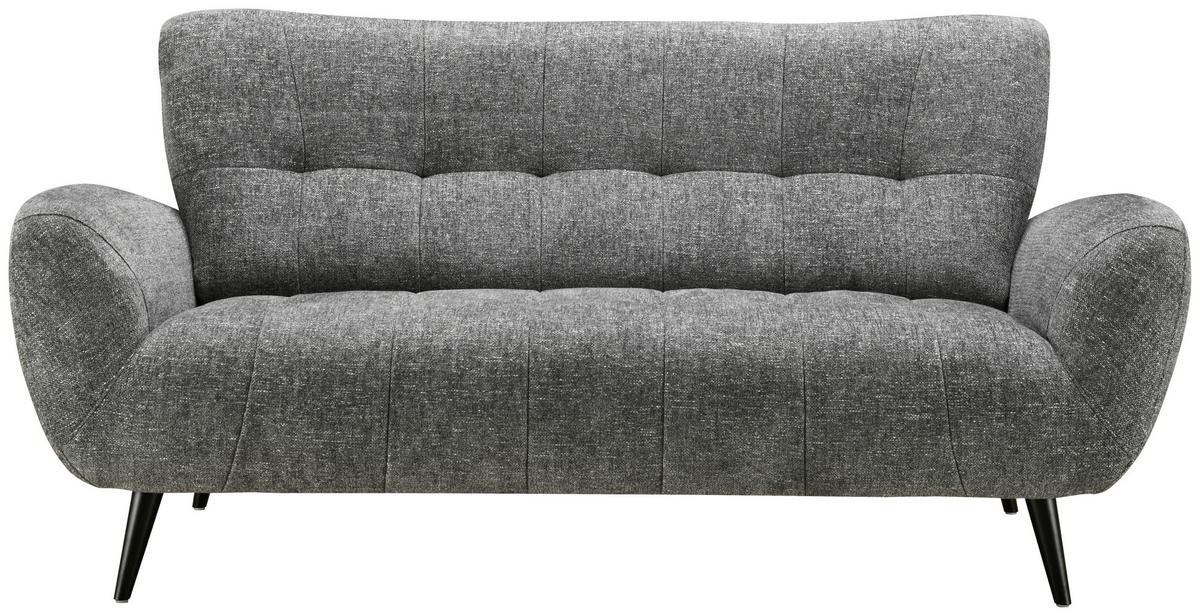 Třímístná pohovka PRAG, tmavě šedá - černá/tmavě šedá, Basics, kov/dřevo (185/89cm) - P & B