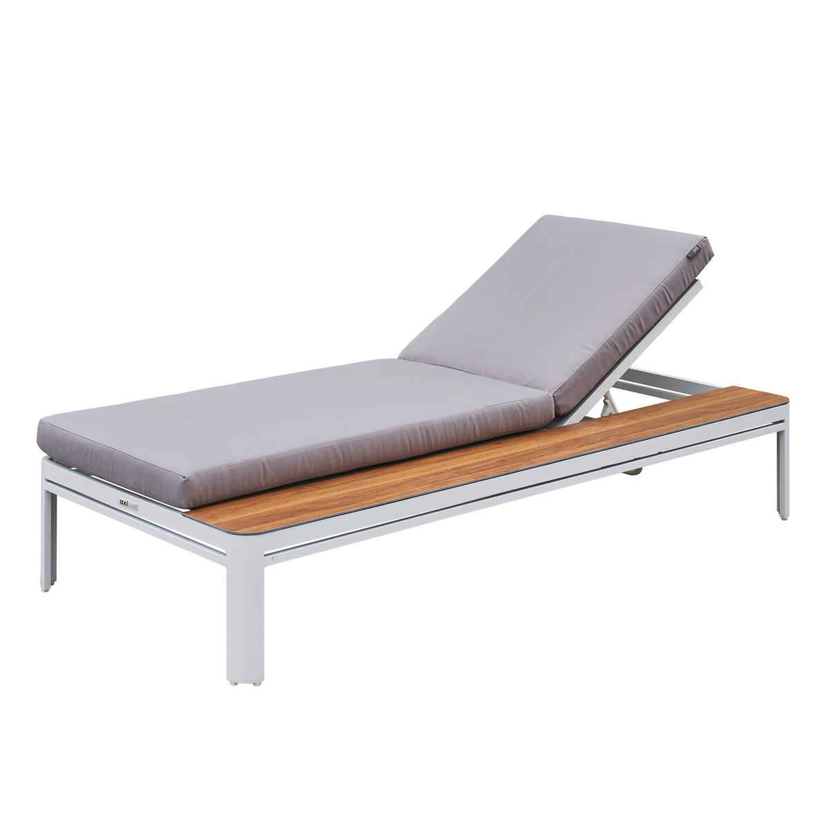 Gartenliege Kira - Eichefarben/Weiß, LIFESTYLE, Textil/Metall (200/89/32,5cm) - Ambia Garden
