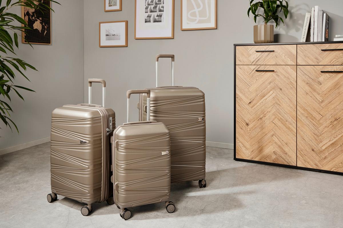 Utazóbőrönd Tommy -M - Pezsgő, Basics, műanyag/textil (41/64,5/28,5cm) - James Wood