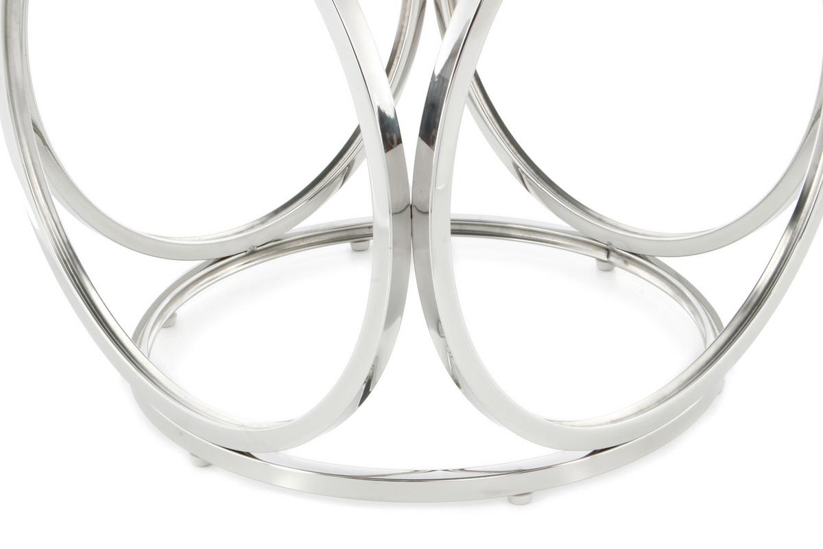 Beistelltisch Whitney 125 Schwarz / Silber - Roségold/Silberfarben, Design, Glas/Metall (40/42cm) - Kayoom