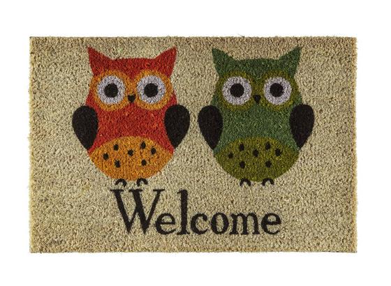 Rohožka Welcome Sova -top- - prírodné farby, textil (40/60cm) - Based Rohožka Welcome Sova -top- - prírodné farby, textil (40/60cm) - Based