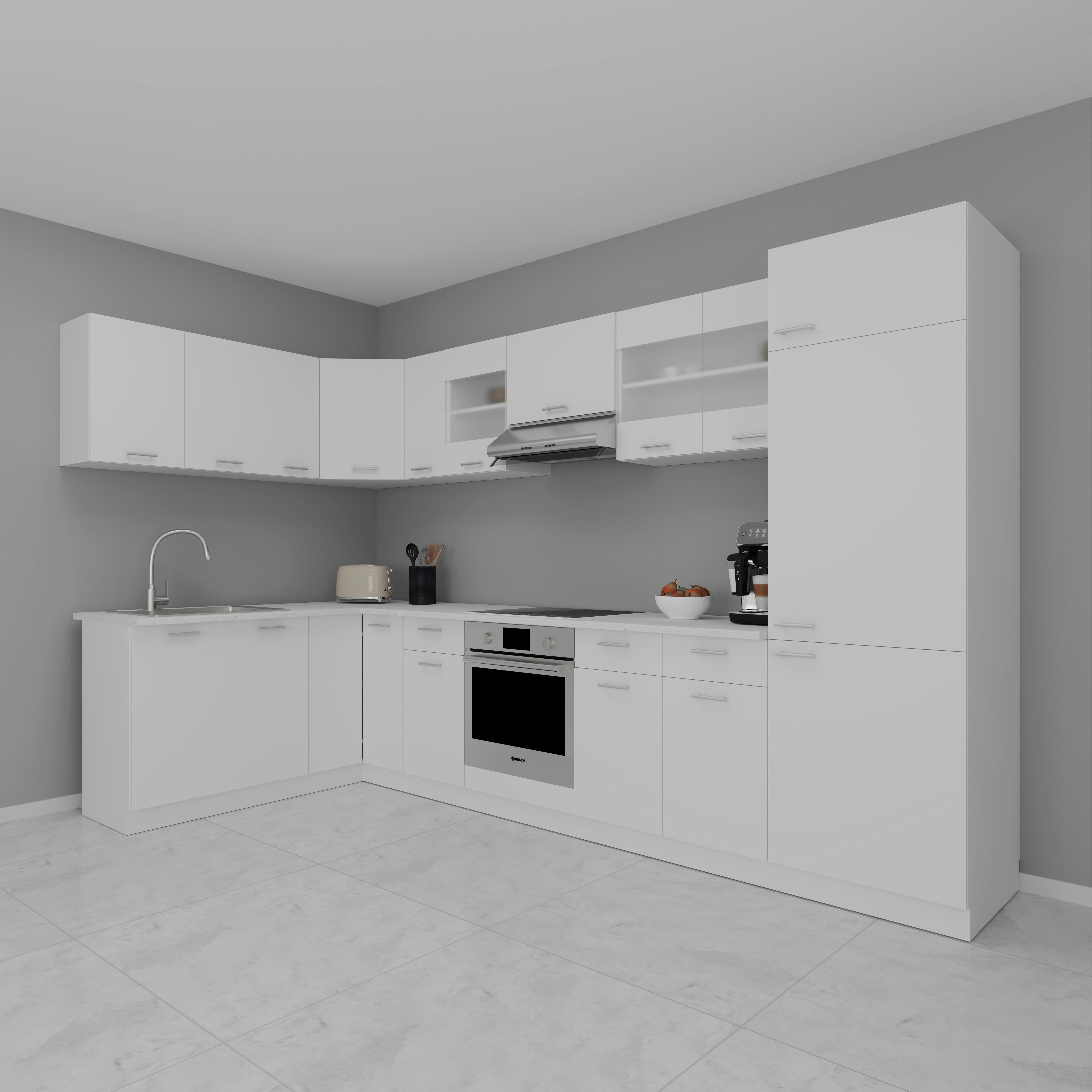 Eckküche Esilo Weiß S: 178/328 Cm - Weiß, KONVENTIONELL, Holzwerkstoff (178/328cm) - MID.YOU