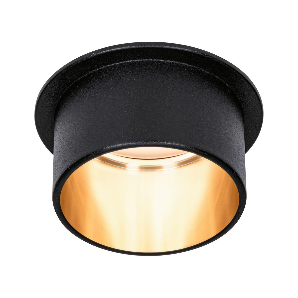 Deckenleuchte Ø 6,8 cm 1-Flammig, dimmbar - Goldfarben/Schwarz, Basics, Metall (6,8cm) - Paulmann