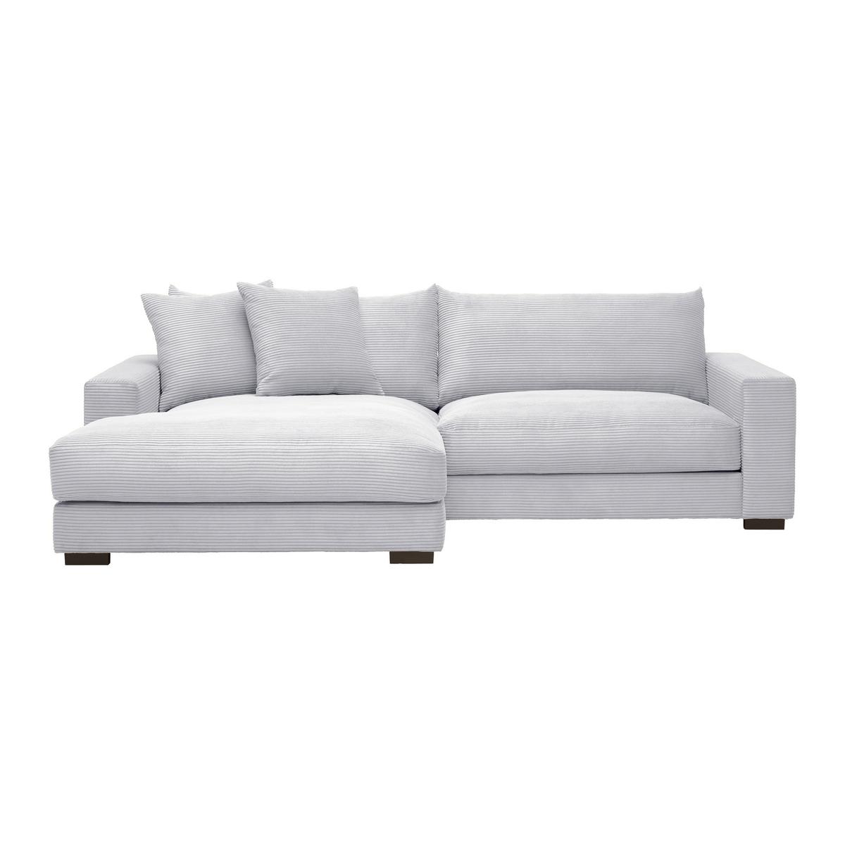 Rohová sedačka PEDRO, ľavá, svetlosivý menčester - svetlosivá, Modern, textil (180/265cm) - Mömax