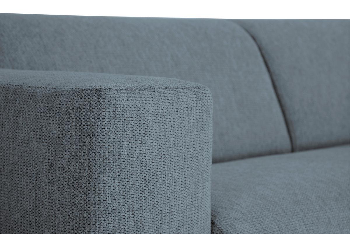 3-Sitzer-Sofa Oslo Blaugrau B: 218 cm - Blaugrau/Schwarz, Design, Textil (218/77/93cm) - MID.YOU