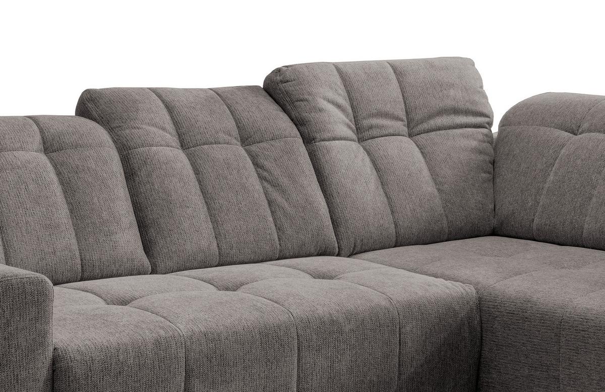Ecksofa mit USB Anschluss Sano, Graubraun, S: 261x200 cm - Graubraun/Schwarz, MODERN, Textil (261/200cm) - Livetastic