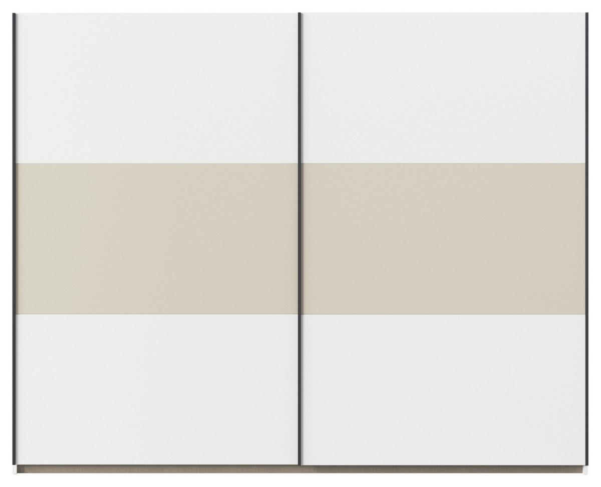 Schwebetürenschrank Neo Weiß Champagner B: 261 cm - Champagner/Weiß, MODERN, Holzwerkstoff (261/210/59cm) - Rauch Möbel