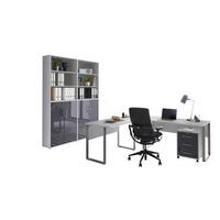Büro Office Edition Grau/anthrazit Hochglanz - Anthrazit Hochglanz/Grau, MODERN, Holzwerkstoff/Metall - MID.YOU