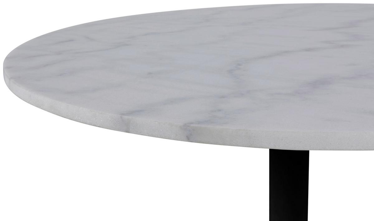 Esstisch Rund Tarifa Ø 110 Cm Marmor Weiß/schwarz - Schwarz/Weiß, Trend, Stein/Metall (110/110/75cm) - Livetastic