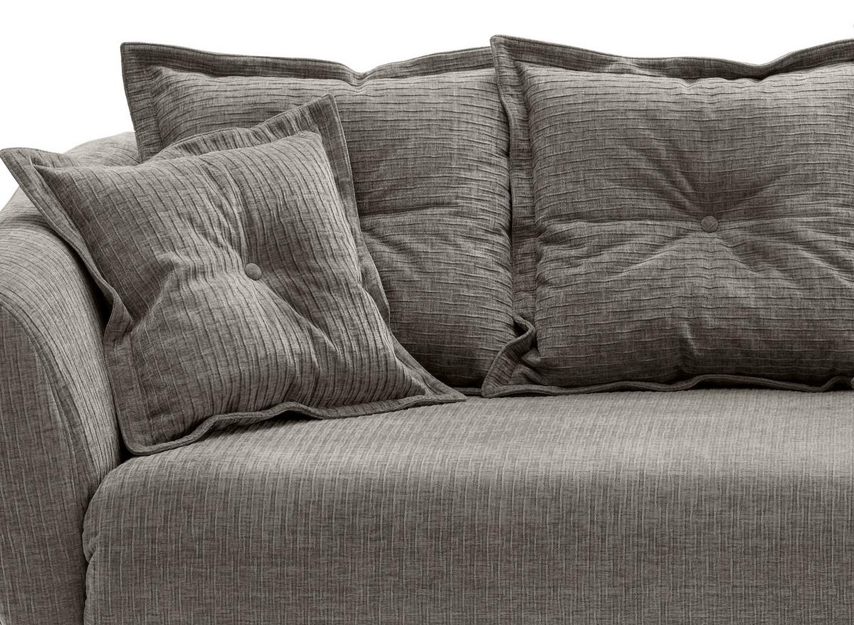 3-Sitzer-Sofa Baggio Graubraun B: 236 cm - Graubraun/Schwarz, MODERN, Textil (236/94/103cm) - Livetastic