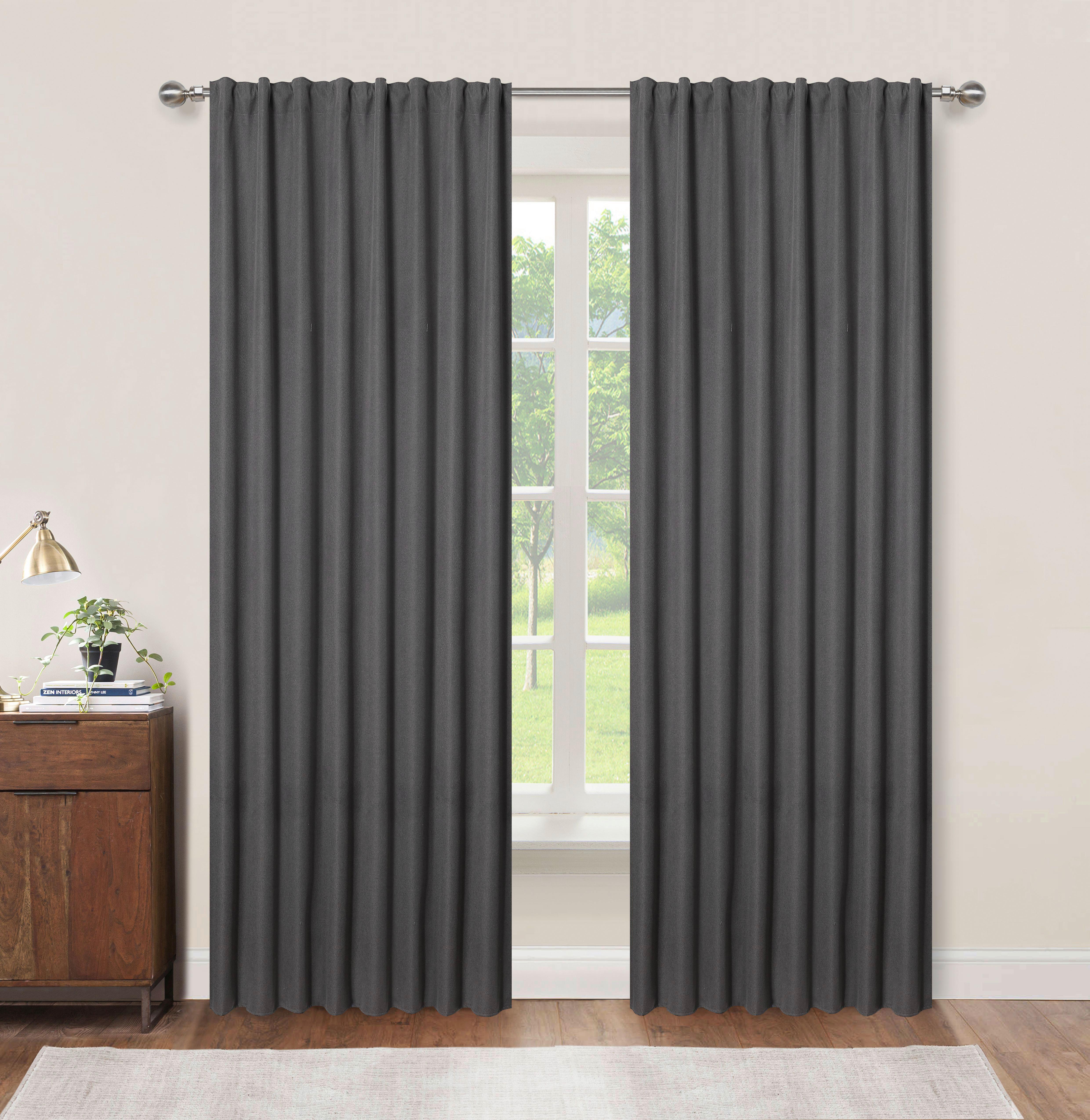 Verdunkelungsvorhang Cäcilia - Anthrazit, ROMANTIK / LANDHAUS, Textil (140/245cm) - James Wood