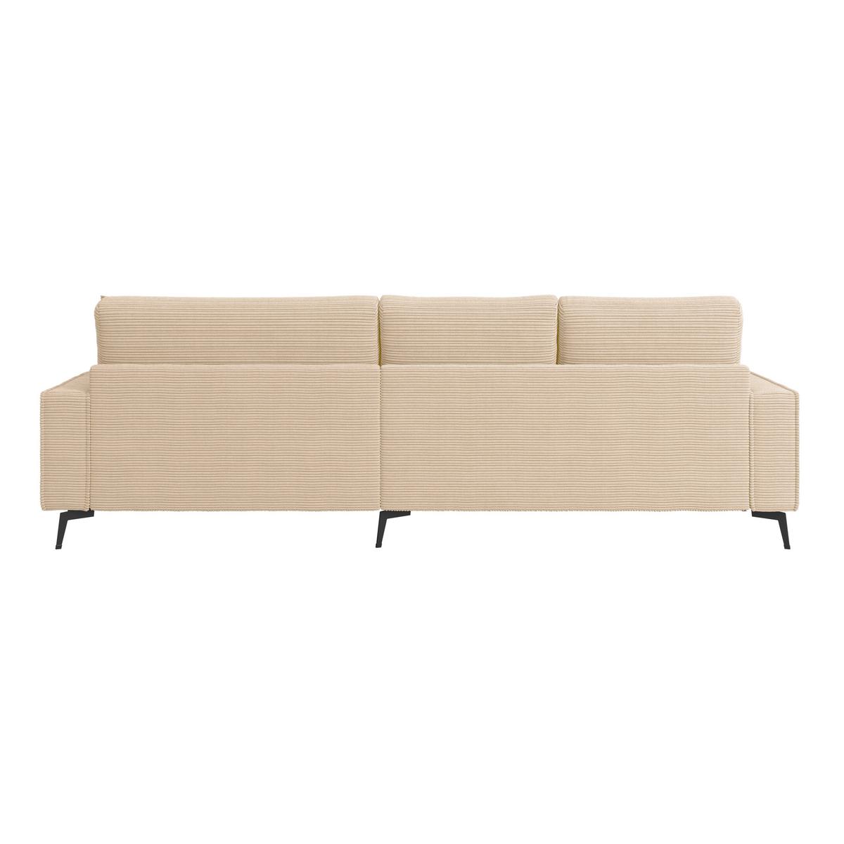 Ecksofa Zero mit Kissen Creme 286x173 cm - Creme/Schwarz, Trend, Textil (286/173cm)