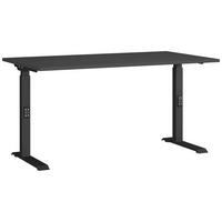Schreibtisch Schwarz/Graphitfarben L: 140cm - Schwarz/Graphitfarben, MODERN, Holzwerkstoff/Metall (140/80/68-91cm) - Germania