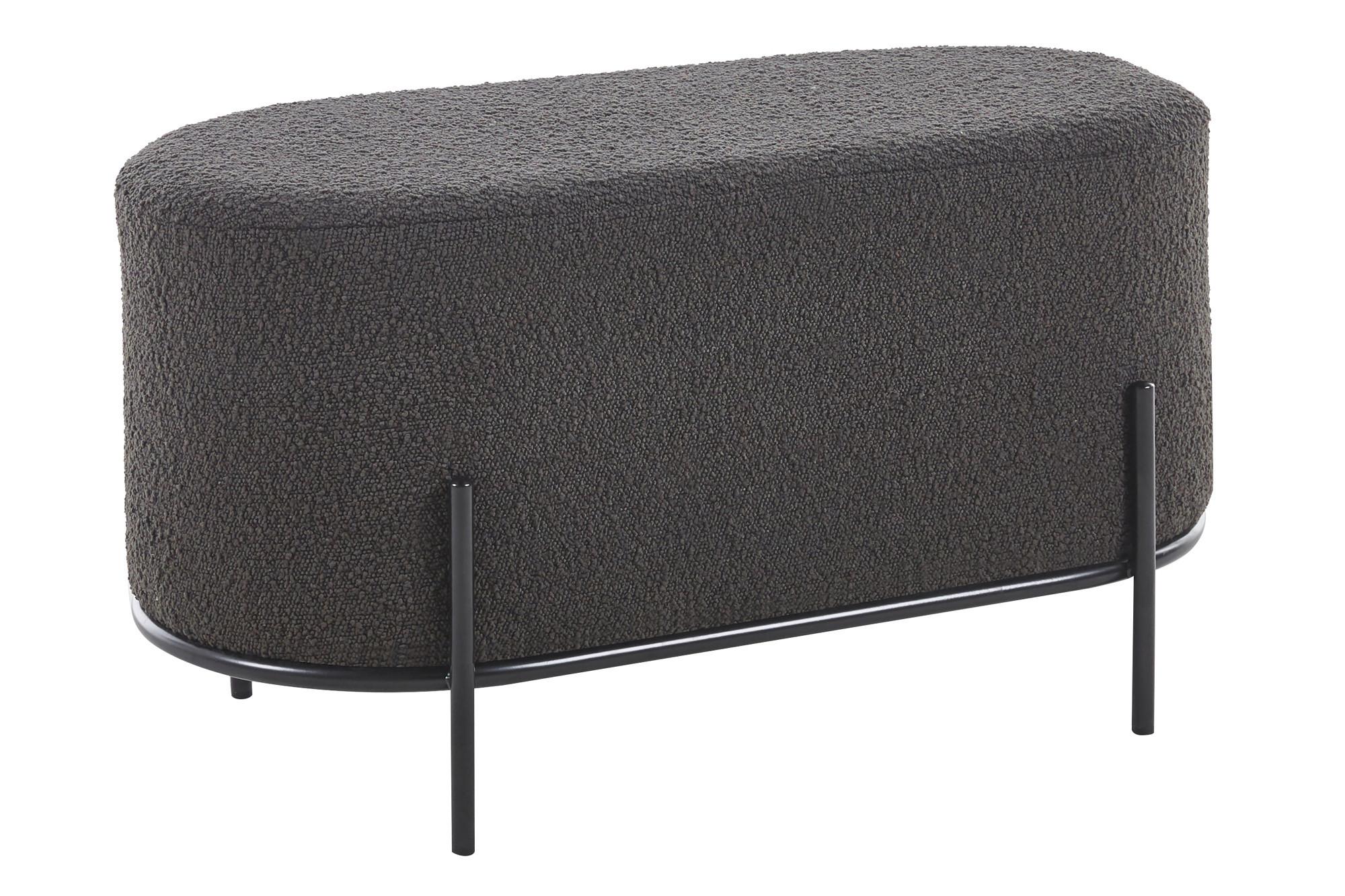Hocker Anthrazit B: 80 Cm - Anthrazit/Schwarz, MODERN, Textil (80/42/40cm) - Livetastic