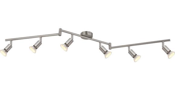 LED-Strahler Marko 6-Flammig verstellbar L: 120 cm - Nickelfarben, KONVENTIONELL, Metall (120/8/17,5cm) - Luca Bessoni