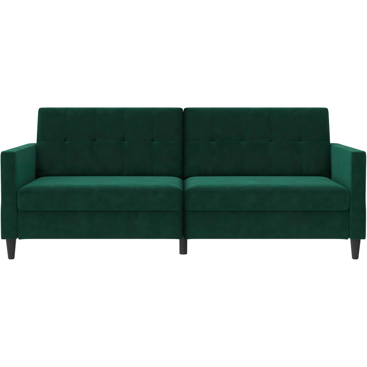 Schlafsofa Hannover Dunkelgrün, mit Schlaffunktion - Dunkelgrün/Schwarz, Basics, Textil (203/82/83cm) - Livetastic