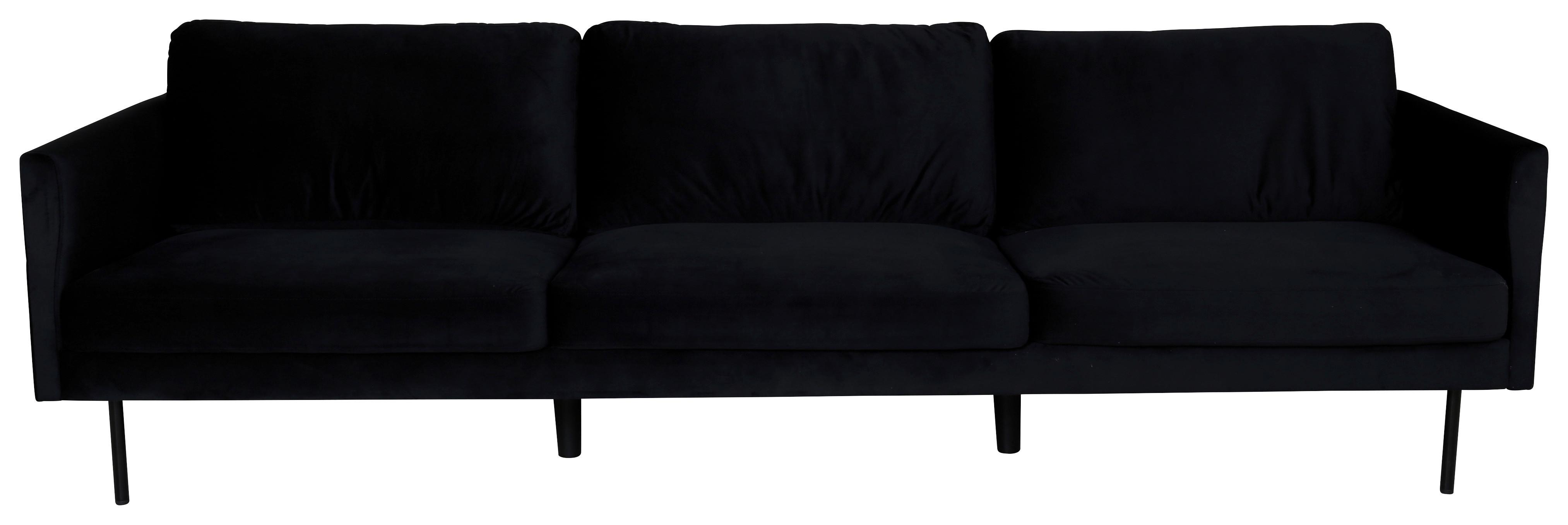 3-Sitzer-Sofa Zoom - Schwarz, Design, Textil/Metall (260/78/80cm) - Livetastic