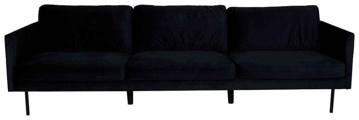 3-Sitzer-Sofa Zoom - Schwarz, Design, Textil/Metall (260/78/80cm) - Livetastic