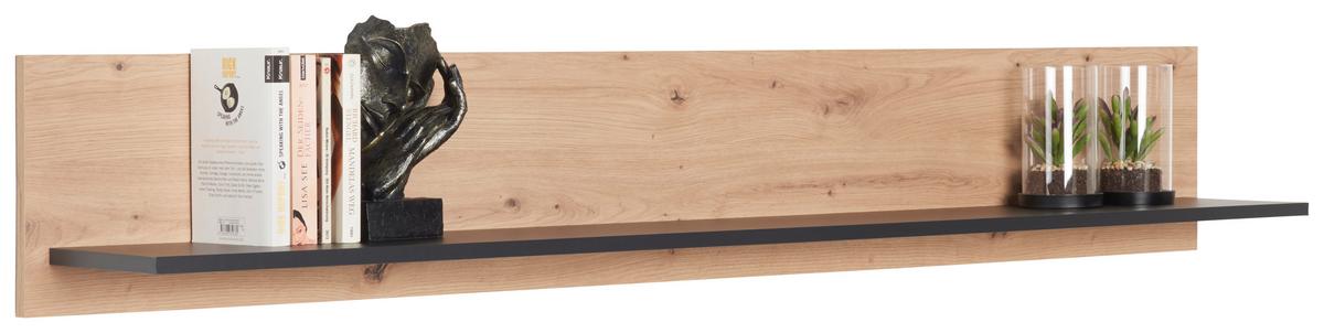 NÁSTĚNNÁ POLICE NATURE - barvy dubu, Konvenční, kompozitní dřevo (160/25/21,6cm)