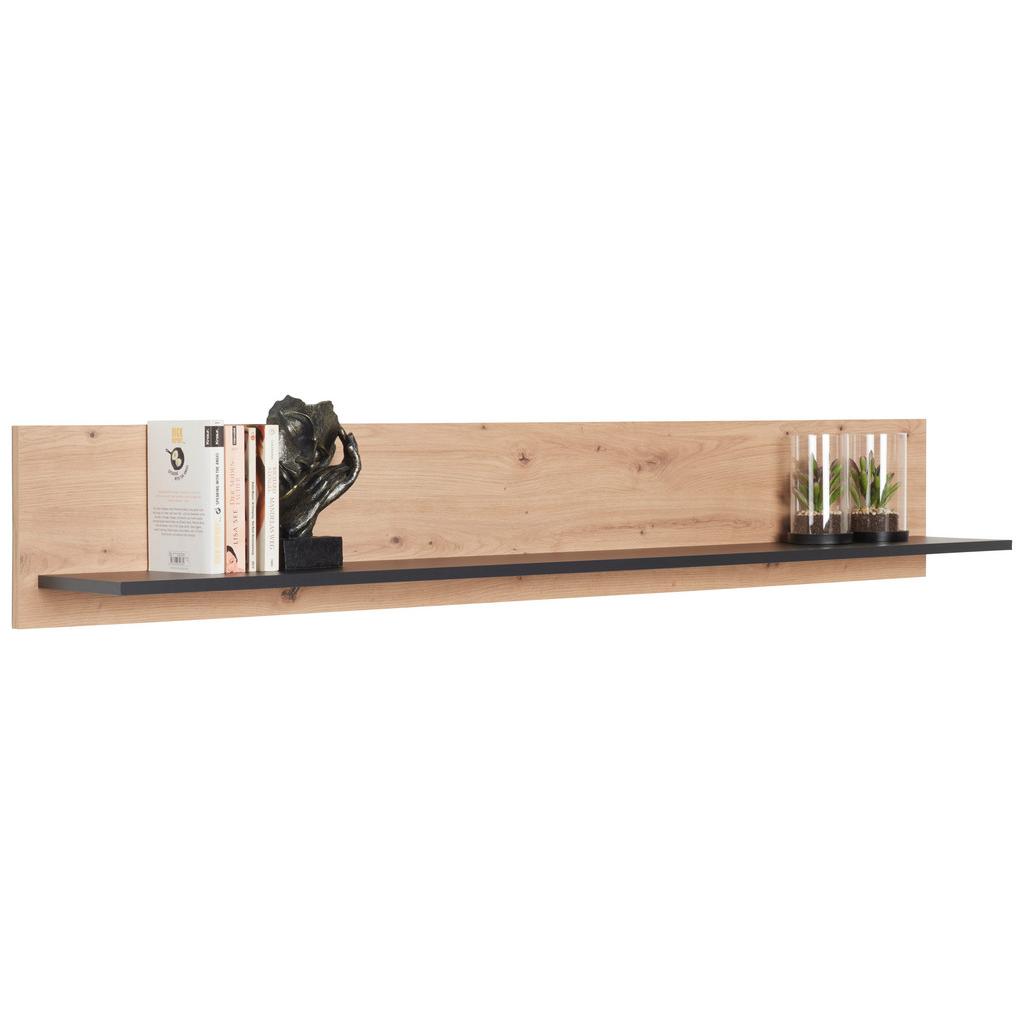 Wandboard Nature B:160 cm Eiche Dekor/Schwarz