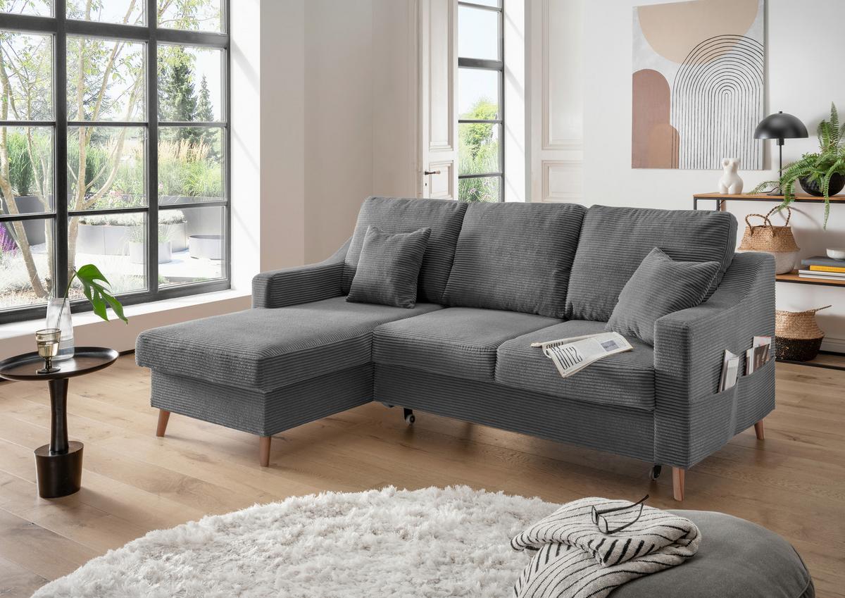 Ecksofa Valentina - Naturfarben/Grau, Design, Textil (150/228cm) - P & B