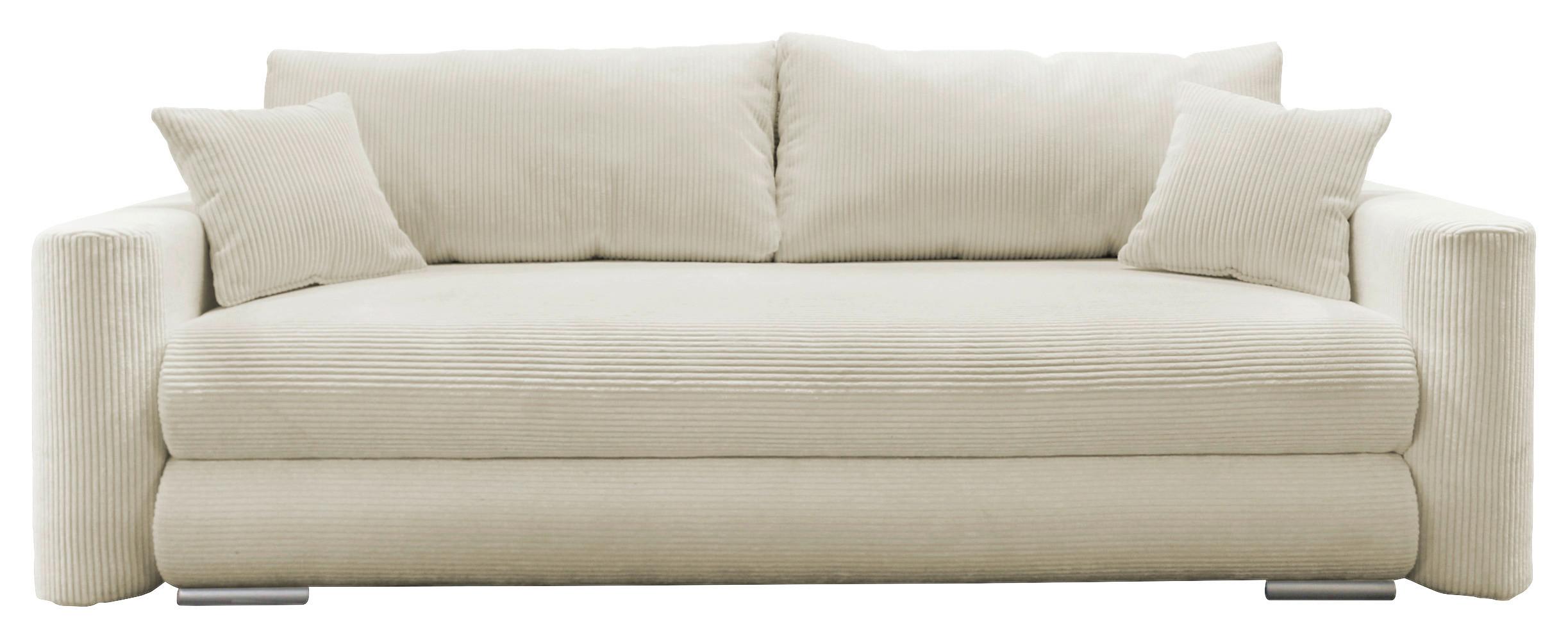 Schlafsofa Ralf Beige B: 232 cm - Beige/Silberfarben, Design, Textil (232/88/105cm) - MID.YOU