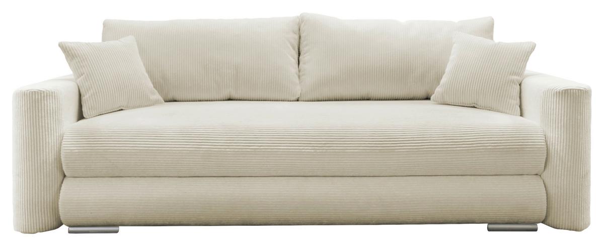 Schlafsofa Ralf Beige B: 232 cm - Beige/Silberfarben, Design, Textil (232/88/105cm) - MID.YOU