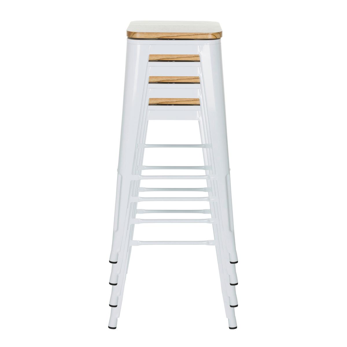 Barhocker Vantaggio High Weiß B: 44 Cm - Weiß, MODERN, Holz/Metall (44/77/44cm) - MID.YOU