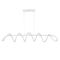 LED-Hängeleuchte Weiß Hochglanz L: 120 cm - Weiß Hochglanz, Design, Metall (120/30/130cm)
