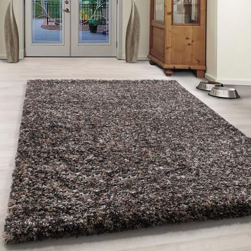 Hochflor Teppich Taupe Enjoy 60x110 cm - Taupe, KONVENTIONELL, Textil (60/110cm)