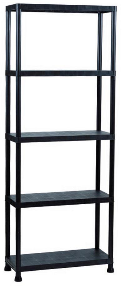 Schwerlastregal Kunststoff 80x30x181 cm 20 Kg/Boden - Schwarz, Basics, Kunststoff (80/30/181cm)