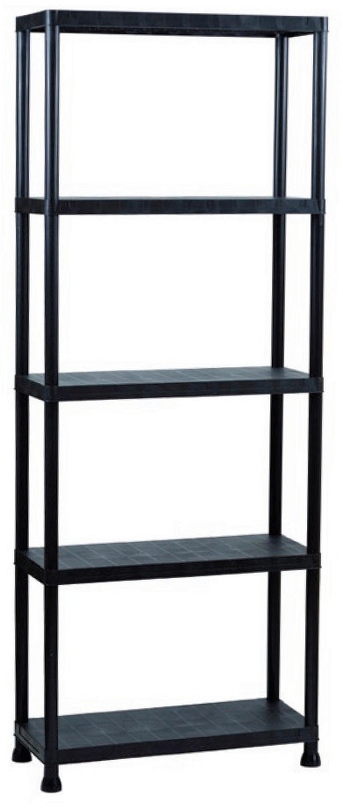 Schwerlastregal Kunststoff 80x30x181 cm 20 Kg/Boden - Schwarz, Basics, Kunststoff (80/30/181cm)