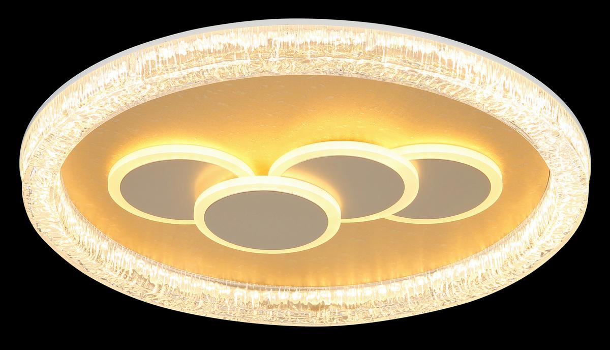 LED-Deckenleuchte 3000k, 40w - Klar/Goldfarben, Design, Kunststoff/Metall (49,5/7cm) - Globo
