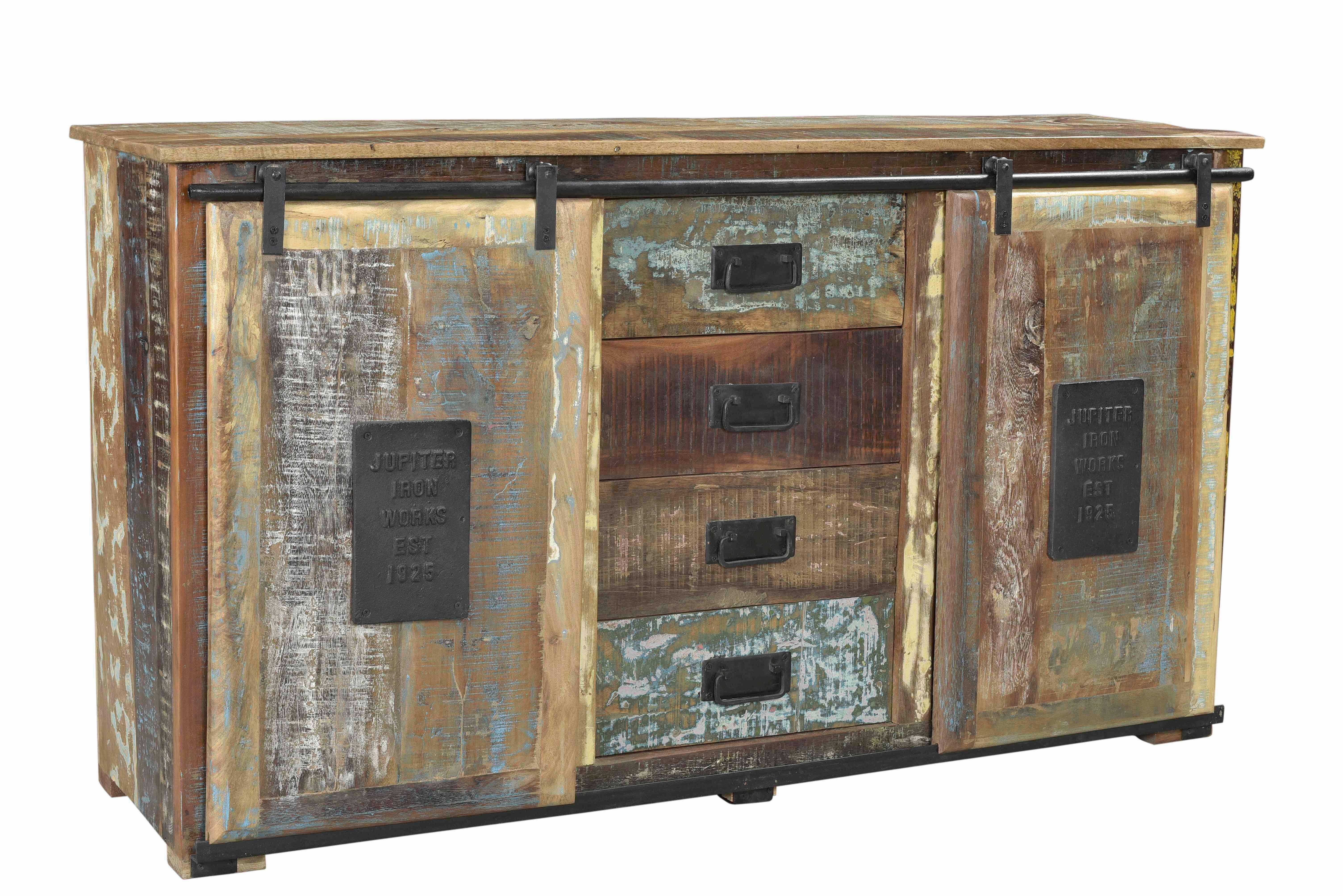 Sideboard Altholz B: 150cm - Multicolor/Schwarz, Design, Holz (150/81/38cm) - MID.YOU