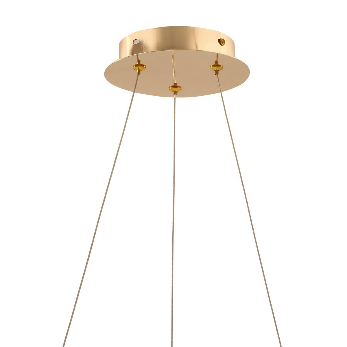 Led-pendelleuchte 34-35653 Vave - Weiß/Bronzefarben, Design, Kunststoff/Metall (50/50/100cm)