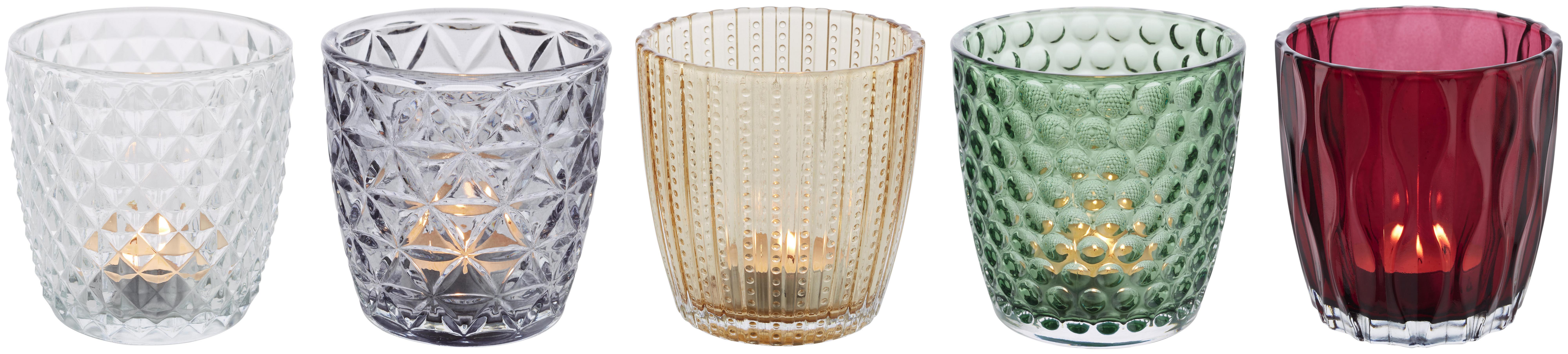 Držák Na Čajovou Svíčku Julia - bordeaux/zelená, sklo (9/9cm) - Mömax modern living