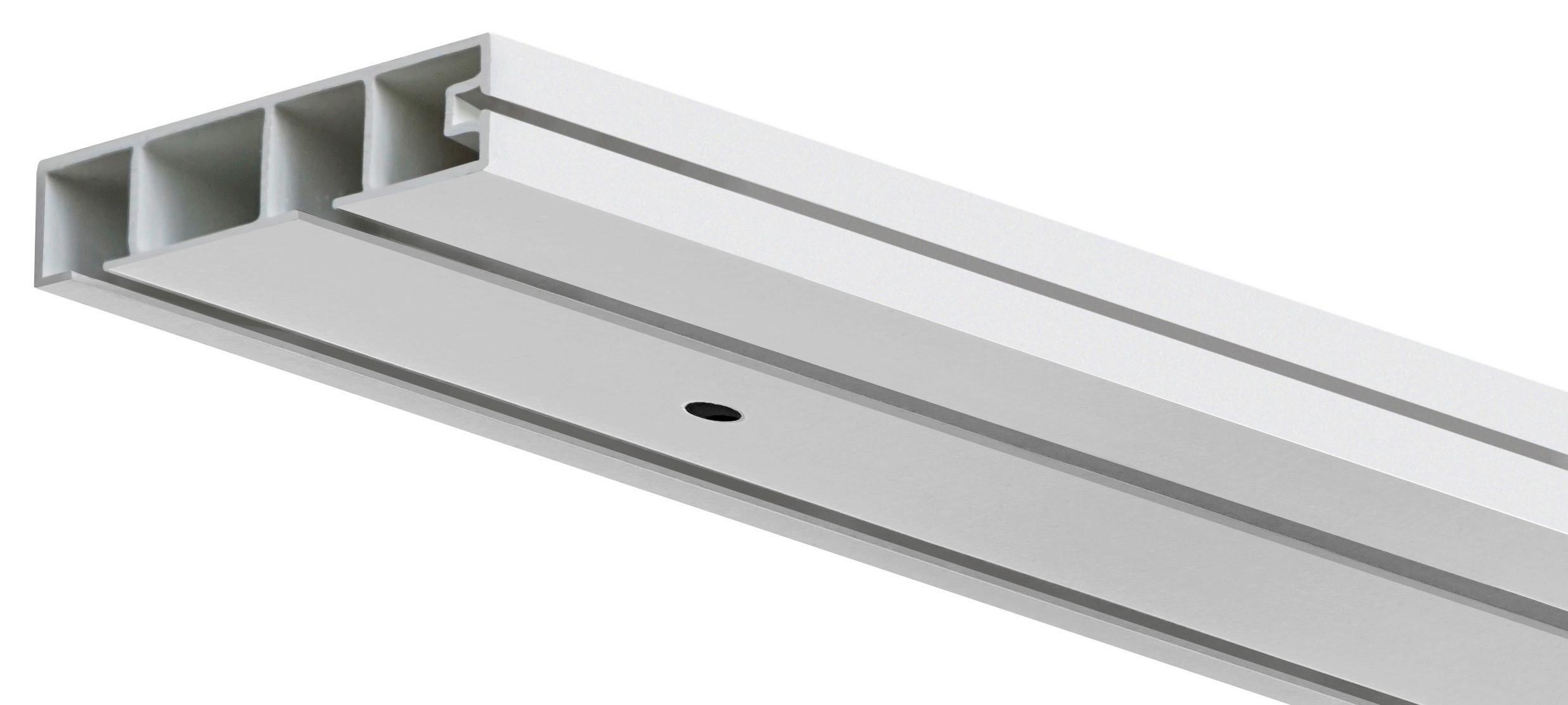 Vorhangschiene 2-läufig 150cm Kunststoff Weiß Kürzbar - Weiß, KONVENTIONELL, Kunststoff (150cm) - Ondega