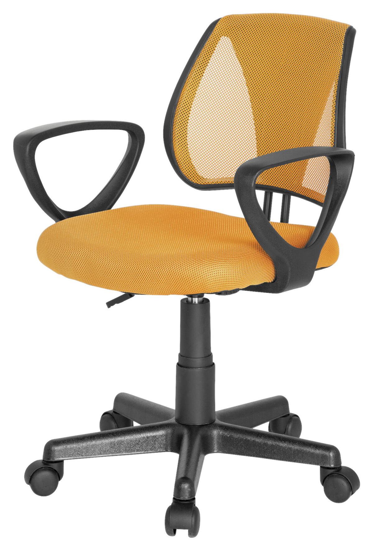 Jugenddrehstuhl Kiddy Cd Orange - Schwarz/Orange, Basics, Kunststoff (58/75-92/45cm) - MID.YOU