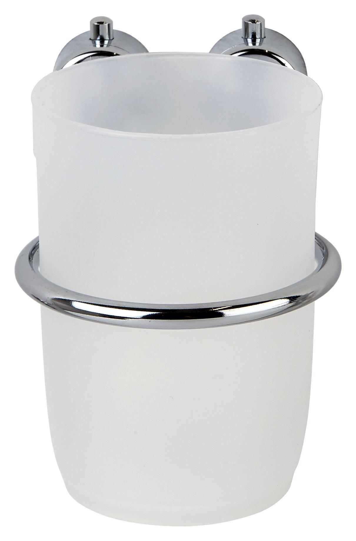 Zahnbürstenhalter Atlantik - Chromfarben/Weiß, MODERN, Kunststoff/Metall (10,5/9,5/8cm)